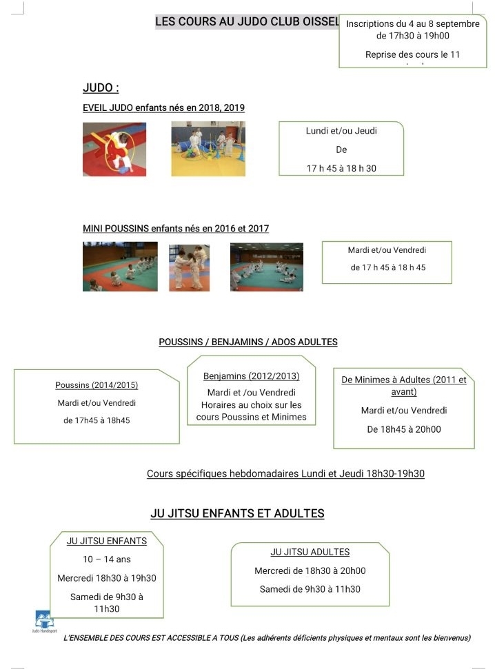 Horaires cours